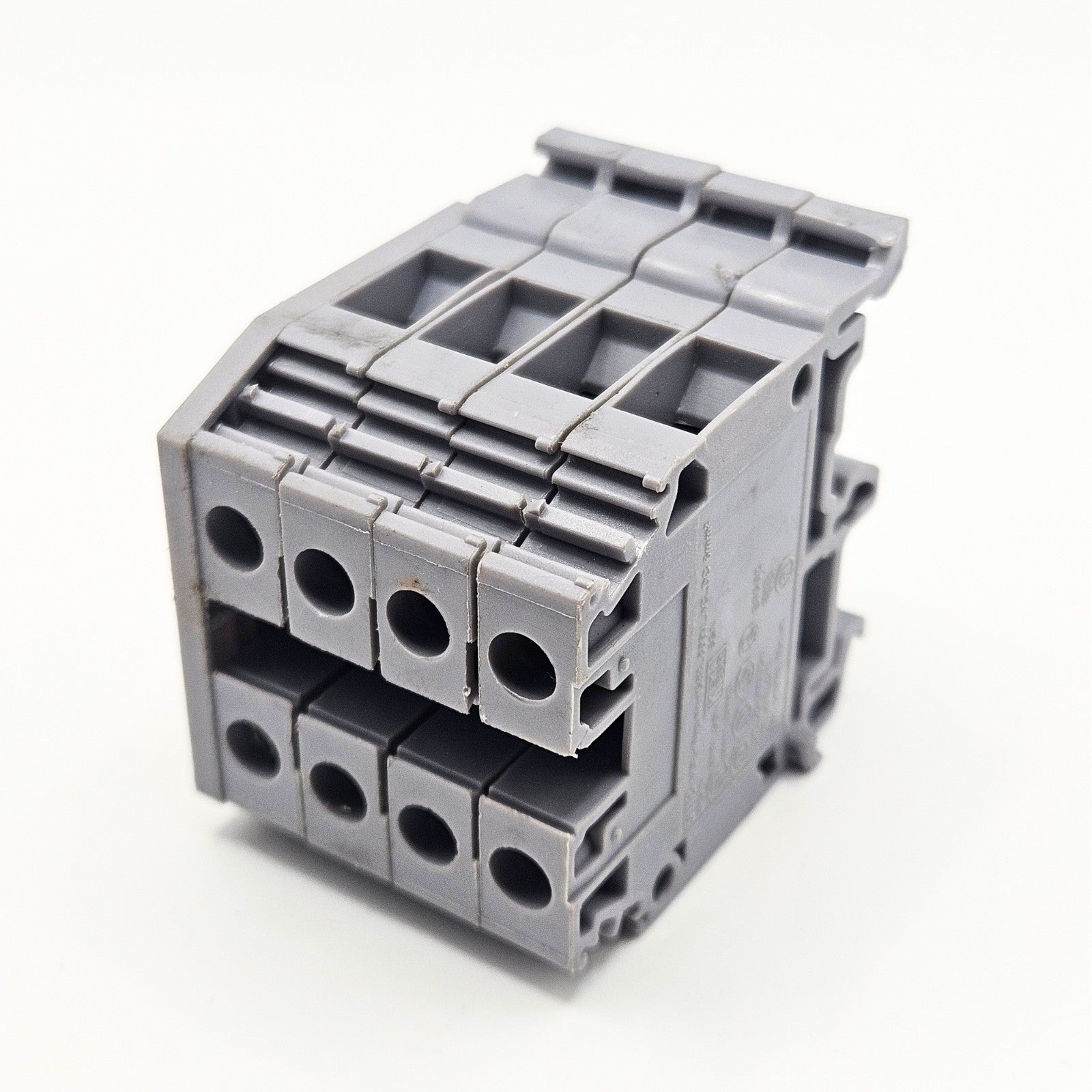 Entrelec 5118 M6/8 DIN rail terminal block for industrial electrical systems. American Industrial Parts Group.