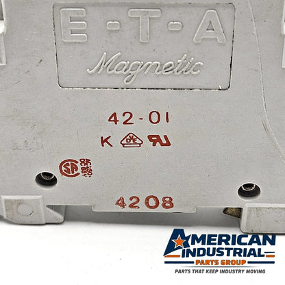E-T-A 42-01 1-pole magnetic circuit breaker 250VAC 65VDC for industrial control panels and equipment protection