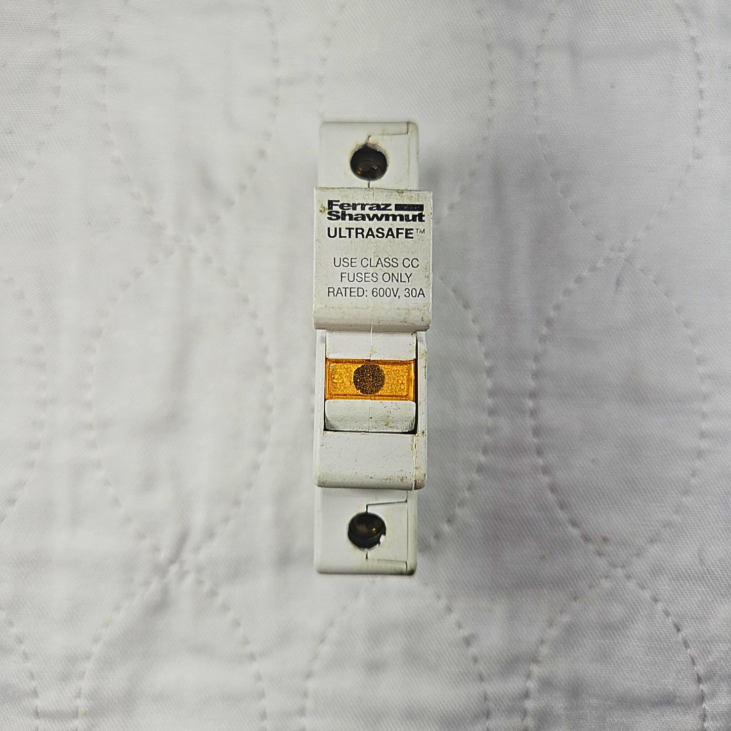 Ferraz Shawmut Ultrasafe Class CC fuse holder 600V 30A DIN rail for industrial electrical panels and MRO applications