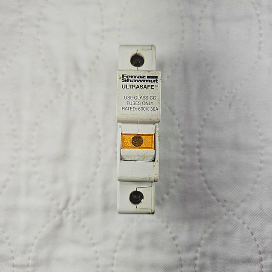 Ferraz Shawmut Ultrasafe Class CC fuse holder 600V 30A DIN rail for industrial electrical panels and MRO applications