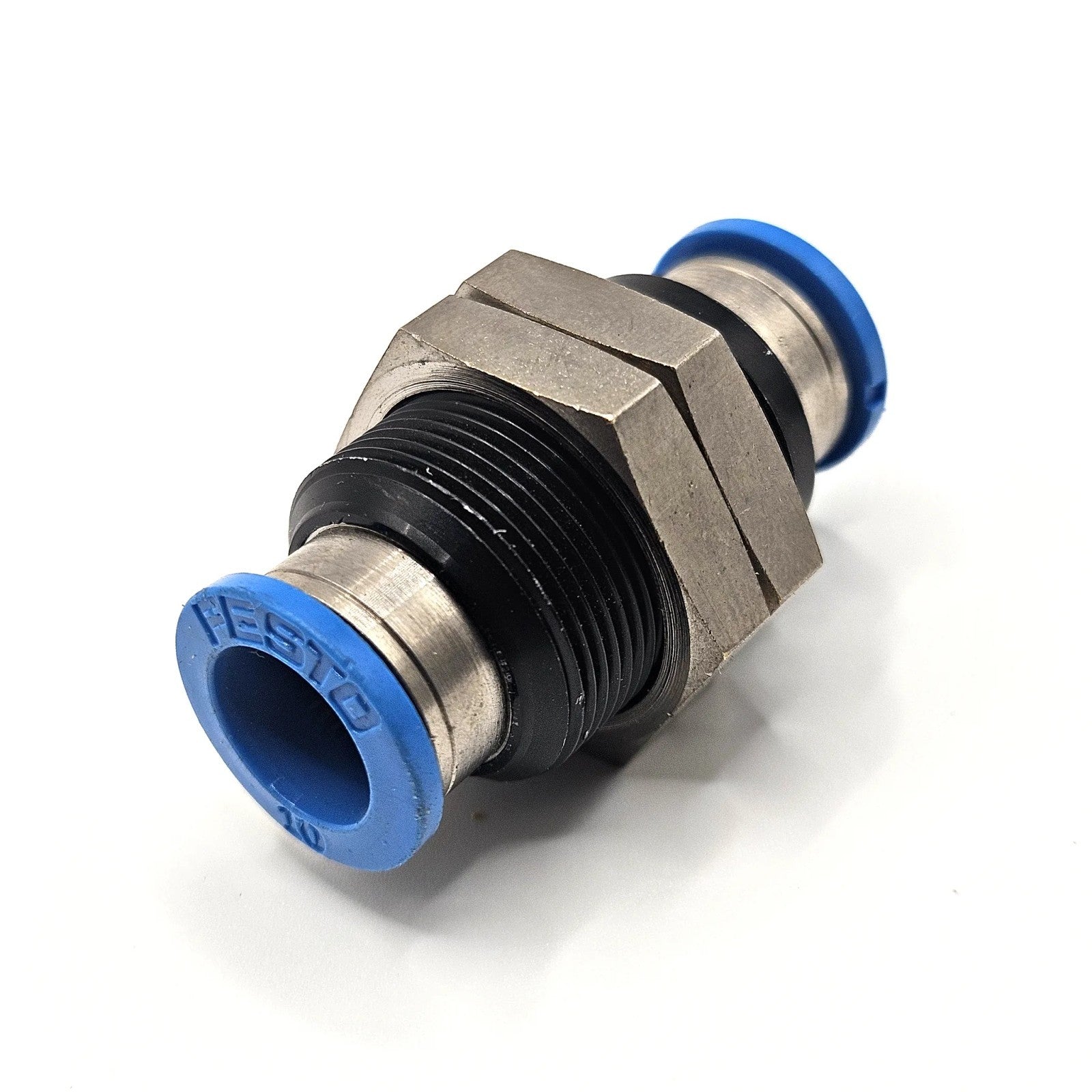Festo QSS-10 153160 push-in bulkhead connector 10mm for pneumatic panel mounting