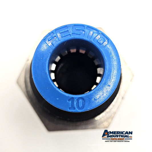 Festo QSS-10 153160 push-in bulkhead connector 10mm for pneumatic panel mounting