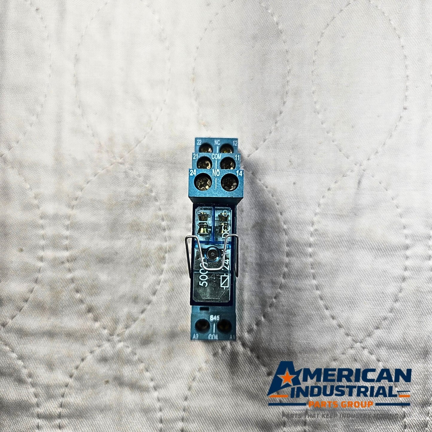 Finder 40.52 relay with 95.75 socket 24VAC/DC DIN rail for industrial control panels and automation systems