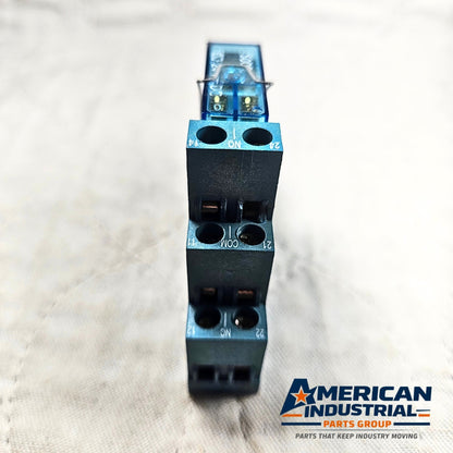 Finder 40.52 relay with 95.75 socket 24VAC/DC DIN rail for industrial control panels and automation systems