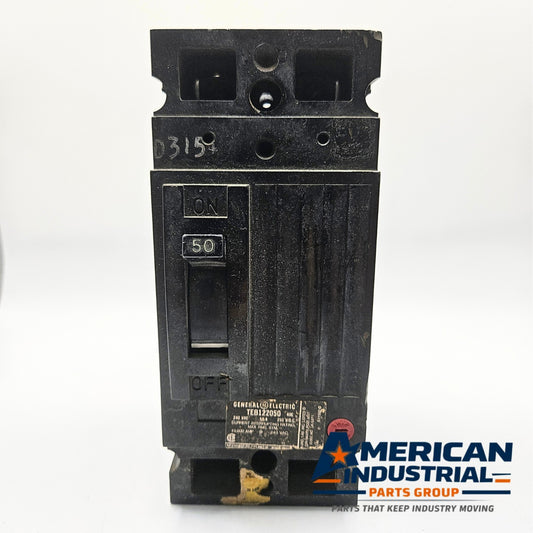 GE TEB122050 Type TEB circuit breaker for MRO electrical applications. American Industrial Parts Group.