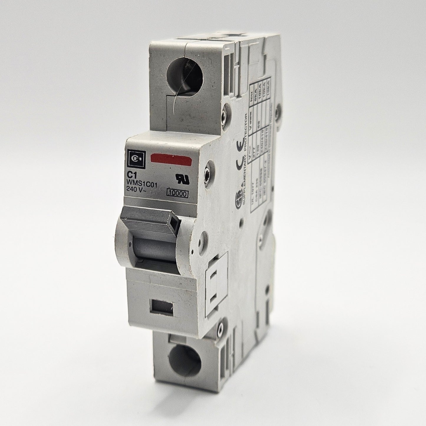 GE Vynckier WMS1C01 mini circuit breaker for industrial automation and MRO applications. American Industrial Parts Group.