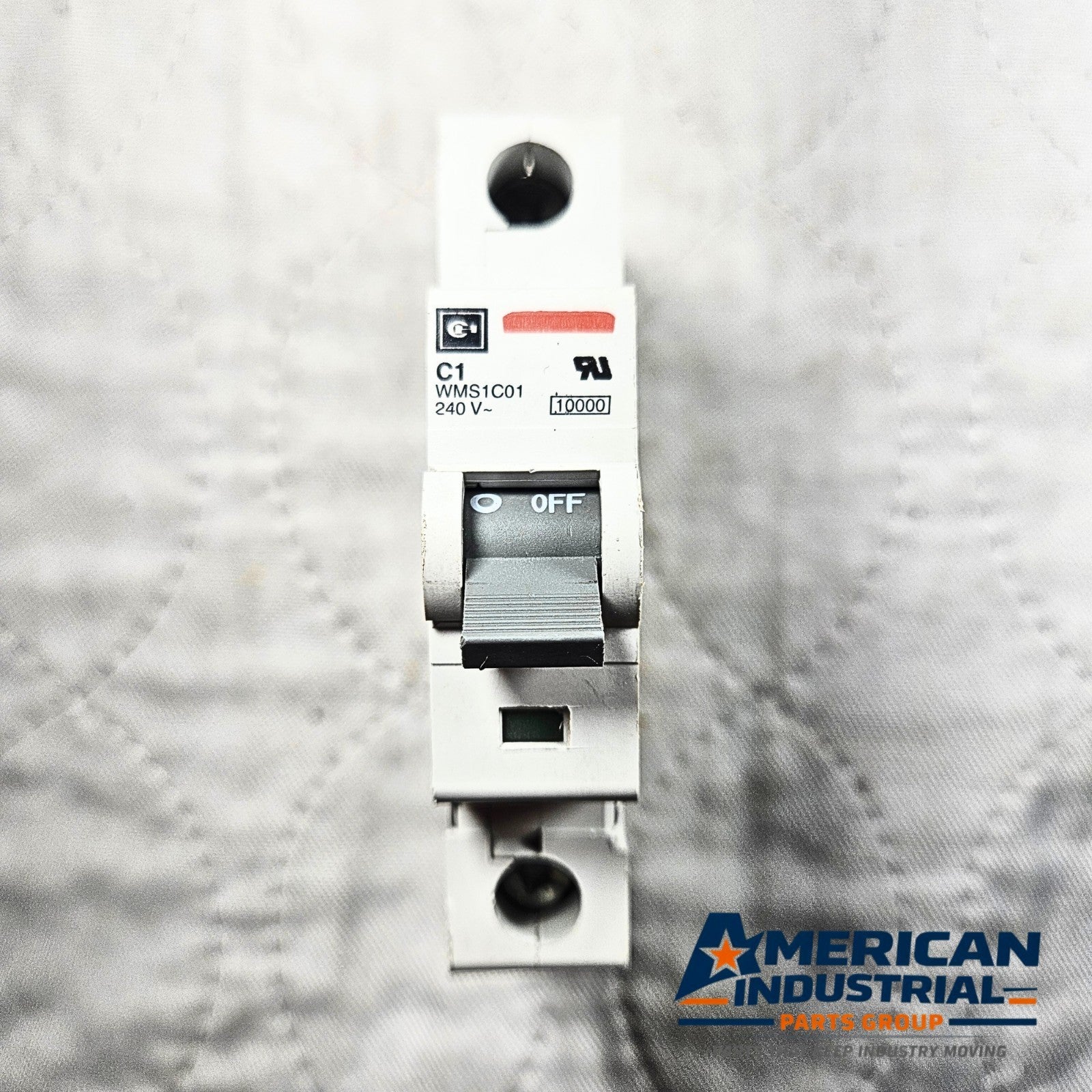 GE Vynckier WMS1C01 mini circuit breaker for industrial automation and MRO applications. American Industrial Parts Group.