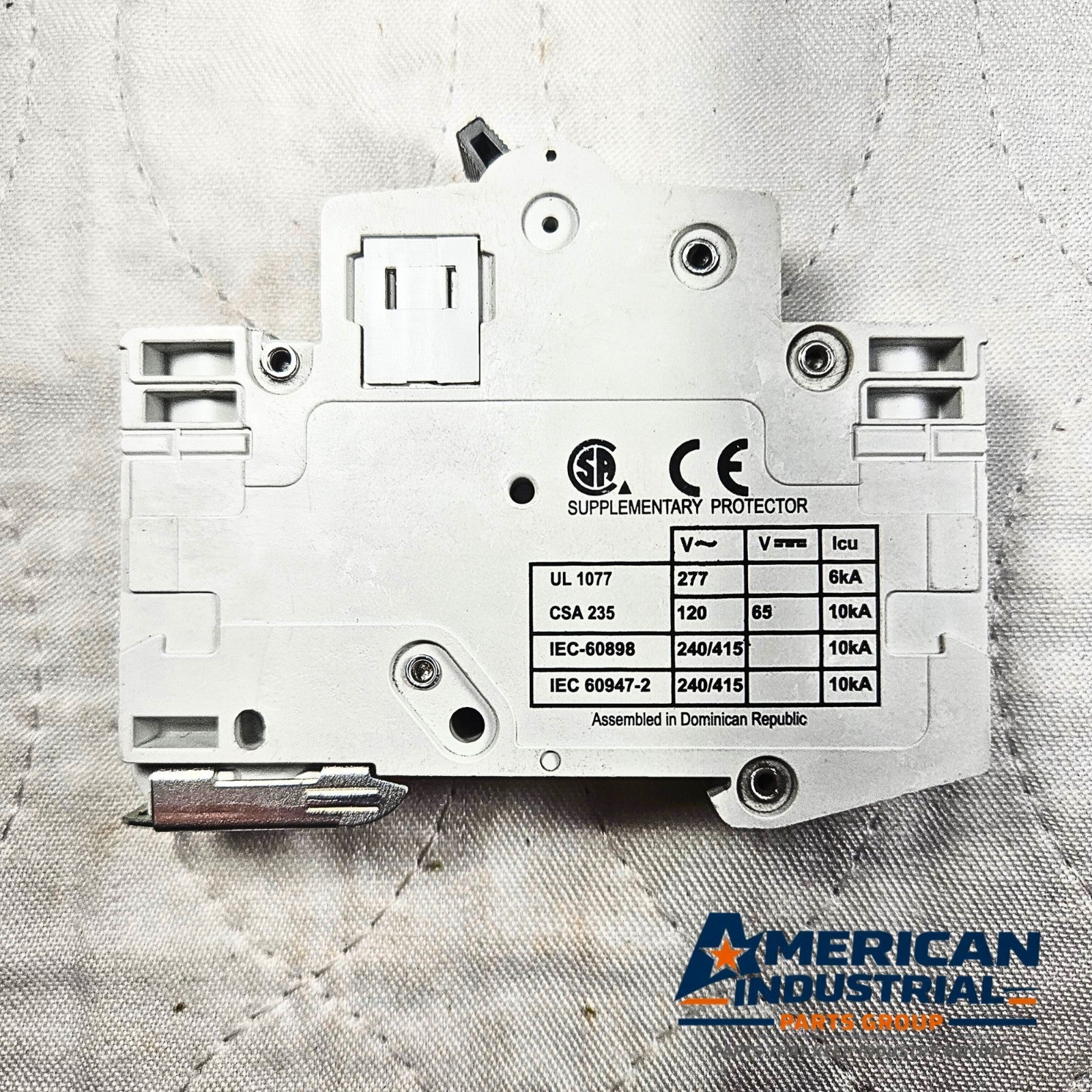 GE Vynckier WMS1C01 mini circuit breaker for industrial automation and MRO applications. American Industrial Parts Group.