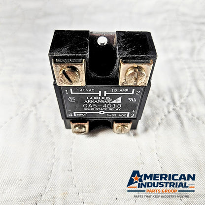 Gordos GA5-4D10 solid state relay 240VAC 10A 3-32VDC input for industrial control panels and automation systems