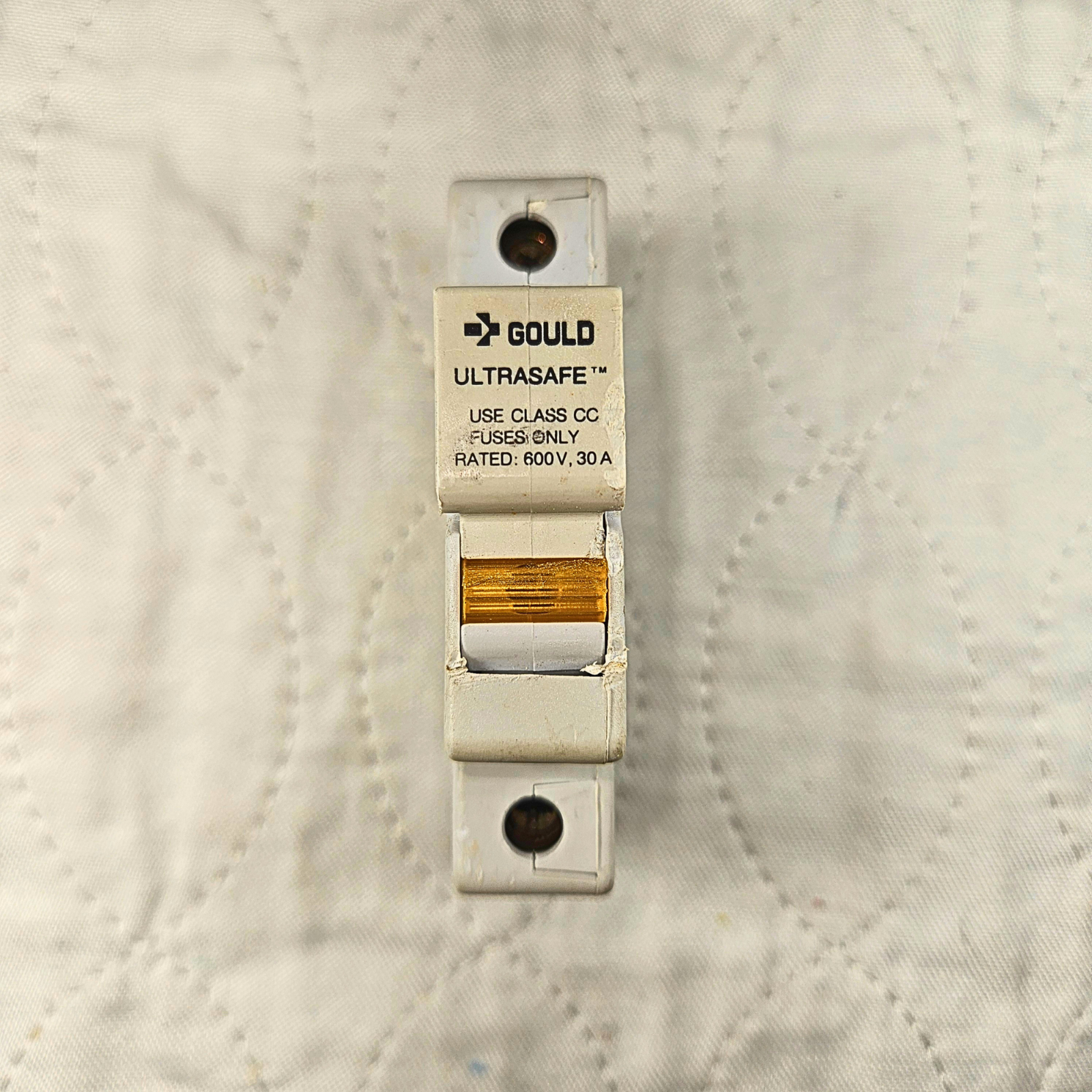 Gould USCC1I Ultrasafe fuse holder Class CC 30A 600V DIN rail for industrial electrical panels and MRO applications