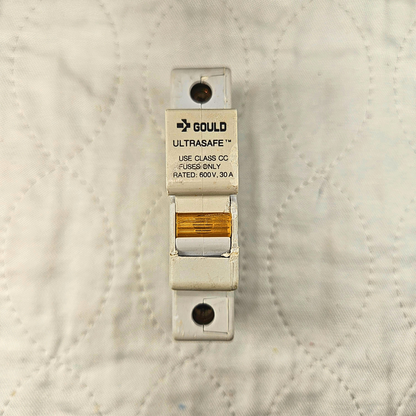 Gould USCC1I Ultrasafe fuse holder Class CC 30A 600V DIN rail for industrial electrical panels and MRO applications