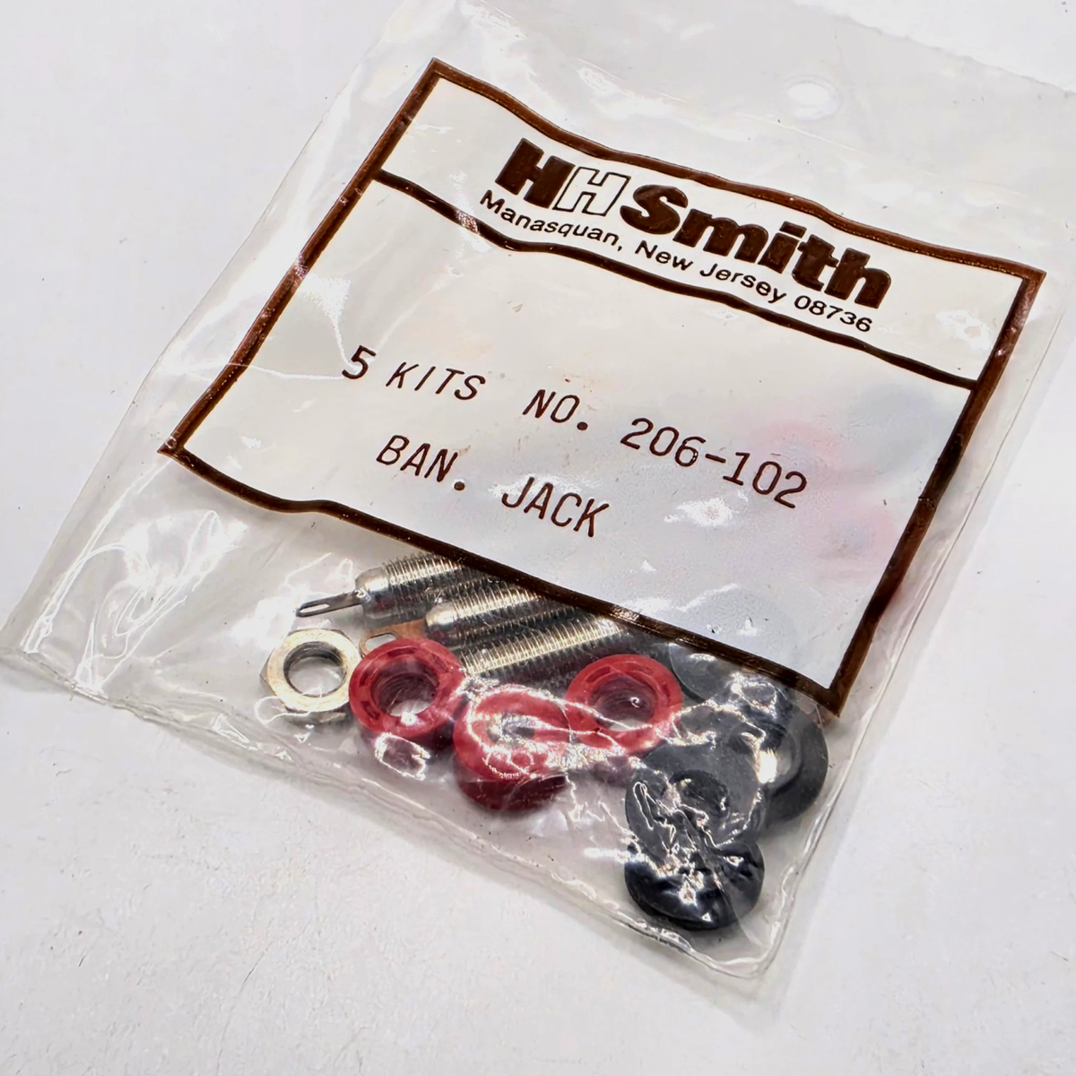 H.H. Smith 206-102 red insulated panel mount banana jack kit pack of 5 for test equipment from American Industrial Parts Group