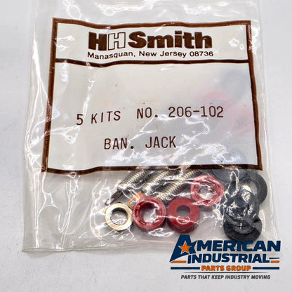 H.H. Smith 206-102 red insulated panel mount banana jack kit pack of 5 for test equipment from American Industrial Parts Group