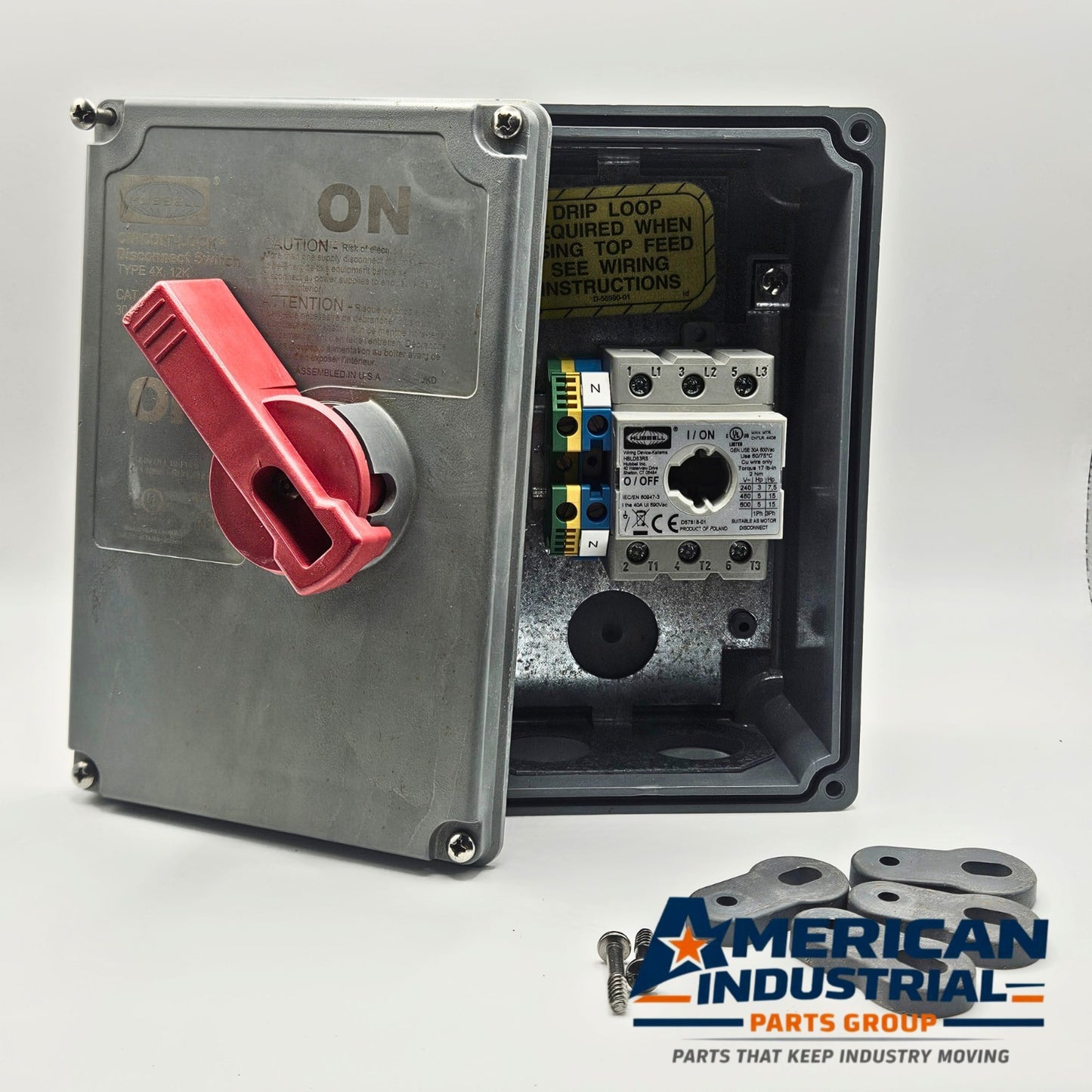 Hubbell HBLDS3 Circuit-Lock disconnect switch 30A 600VAC NEMA 4X for industrial electrical panels and MRO applications