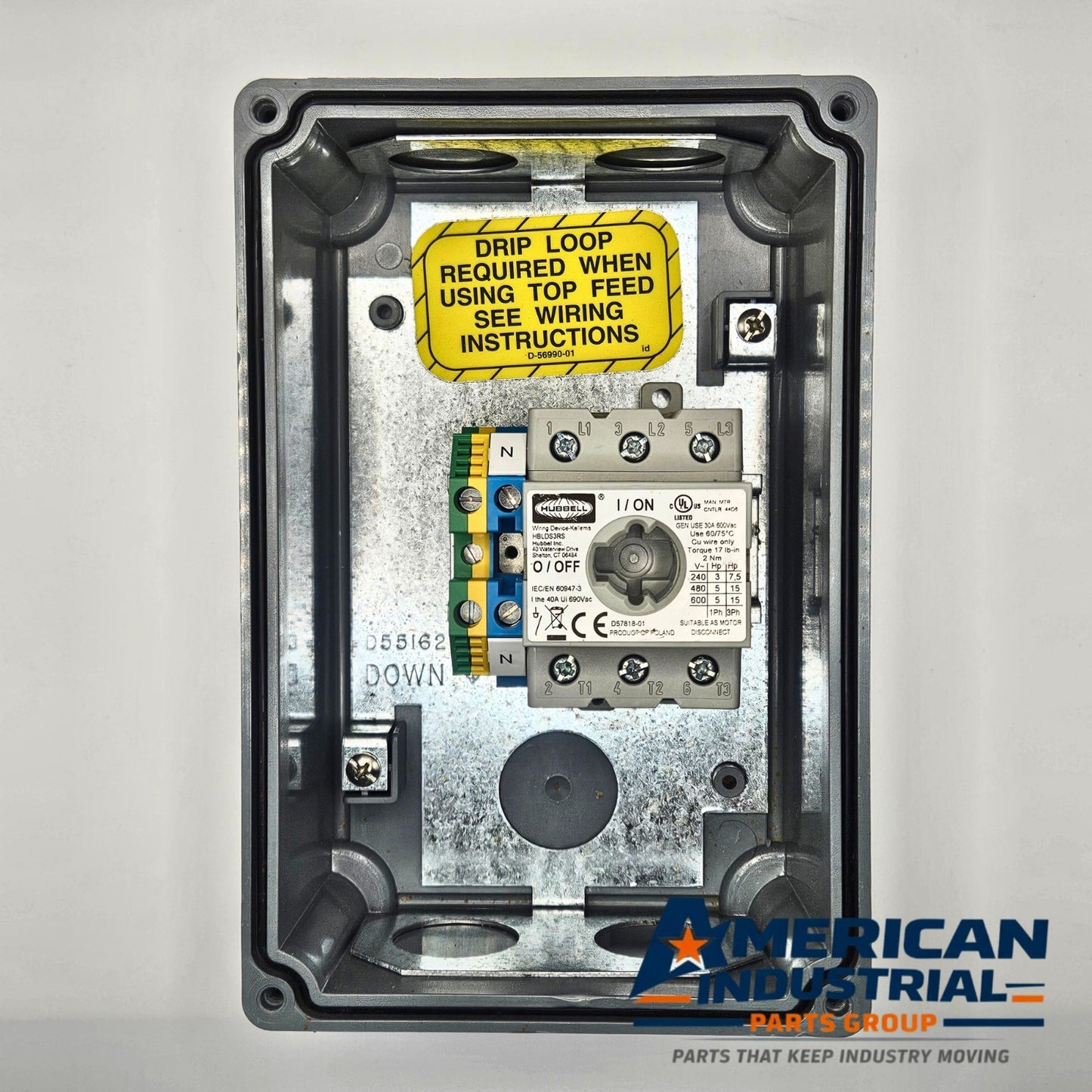 Hubbell HBLDS3 Circuit-Lock disconnect switch 30A 600VAC NEMA 4X for industrial electrical panels and MRO applications