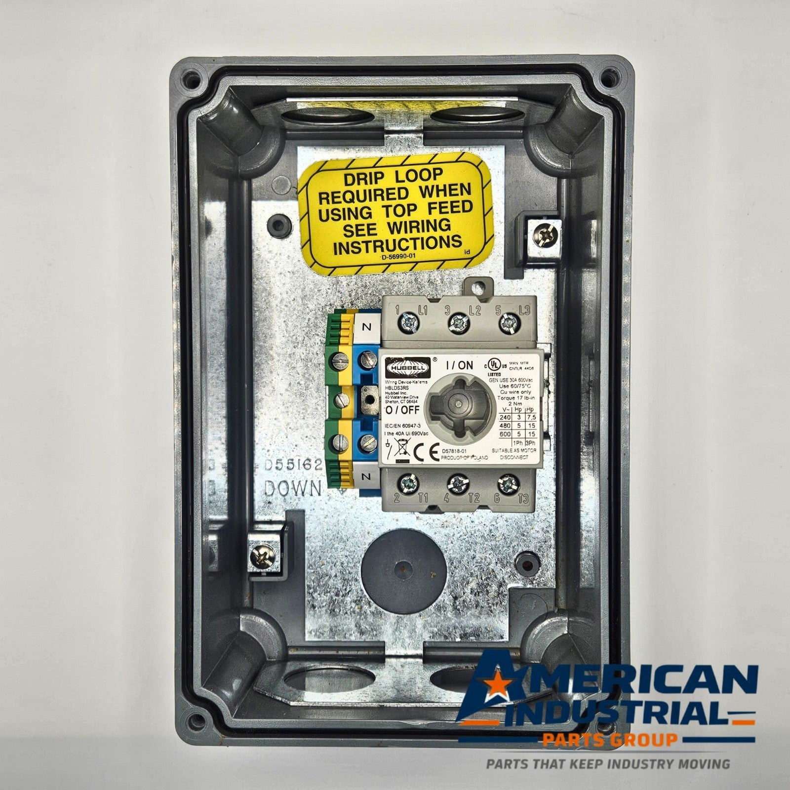 Hubbell HBLDS3 Circuit-Lock disconnect switch 30A 600VAC NEMA 4X for industrial electrical panels and MRO applications
