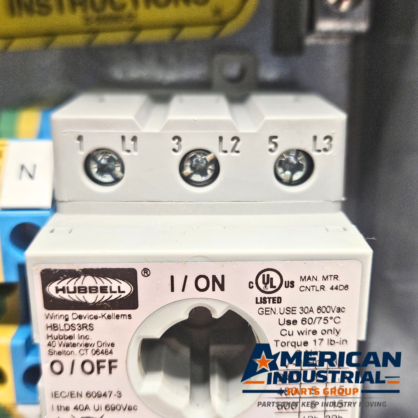 Hubbell HBLDS3 Circuit-Lock disconnect switch 30A 600VAC NEMA 4X for industrial electrical panels and MRO applications