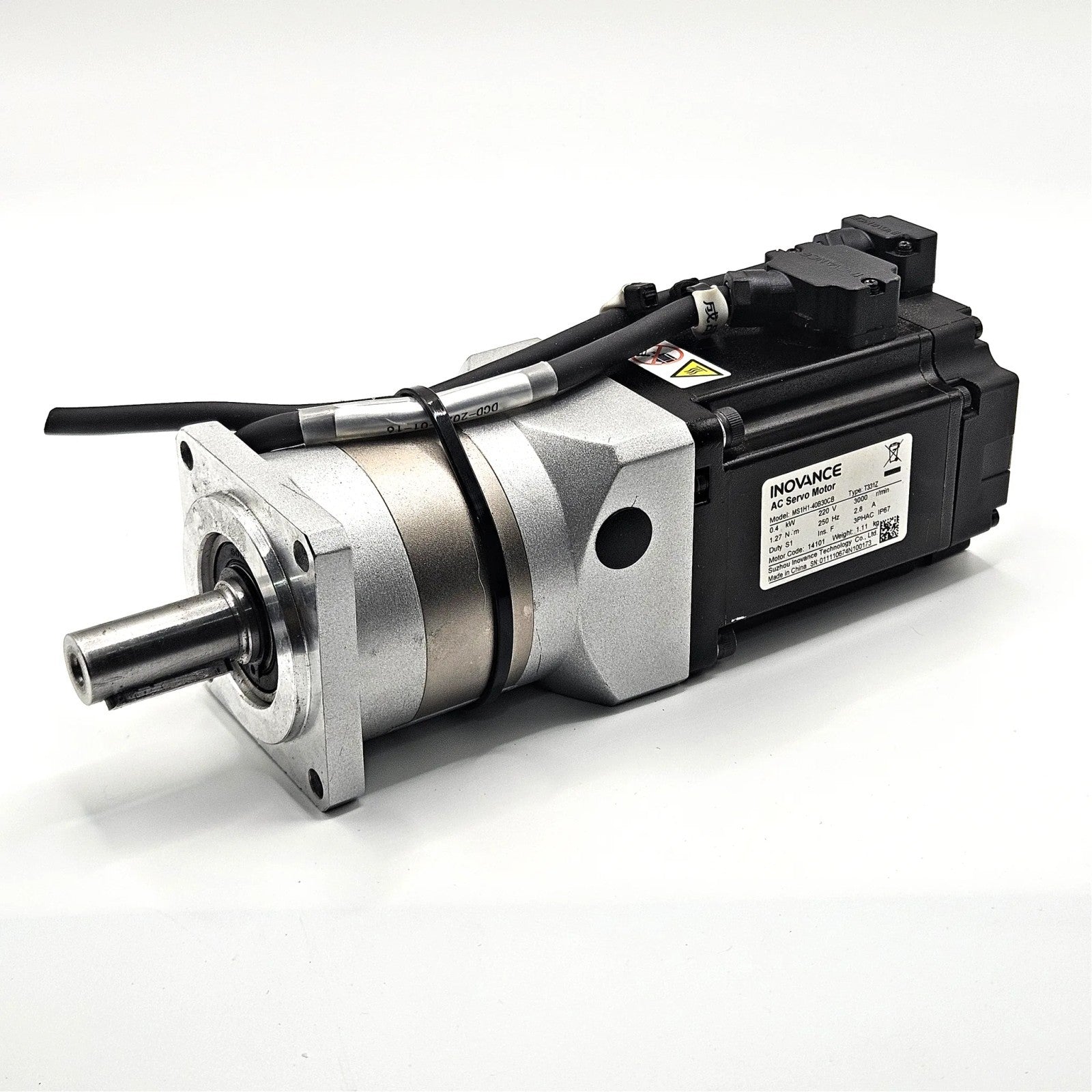 Inovance MS1H1-40B30CB 400W AC servo motor with Stonker STF60-10 planetary gear reducer for industrial motion control