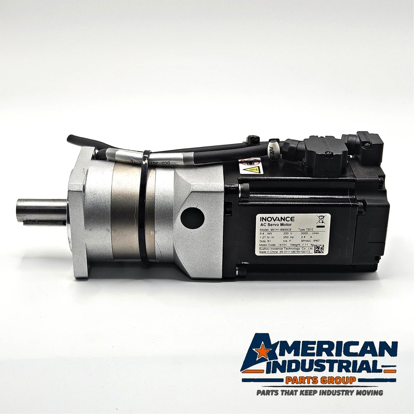 Inovance MS1H1-40B30CB 400W AC servo motor with Stonker STF60-10 planetary gear reducer for industrial motion control