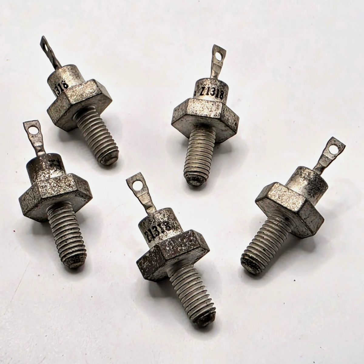 Lot of 5 International Rectifier Z1318 stud mount diodes solder lug for vintage equipment repair from American Industrial Parts Group