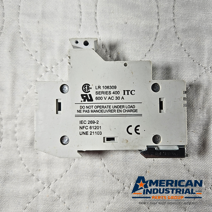 ITC Series 400 30A 600VAC DIN rail circuit breaker lot of 4 for industrial electrical panels and MRO applications