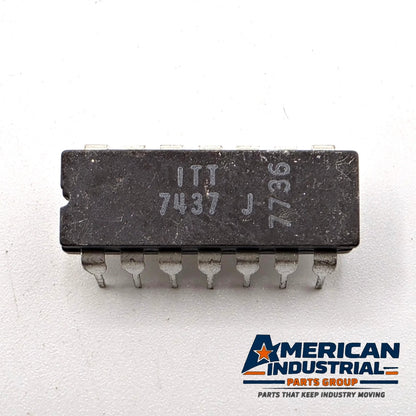 ITT 7437J quad 2-input NAND buffer TTL IC 14-pin ceramic DIP 1977 from American Industrial Parts Group