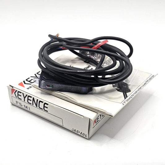 Keyence FS-M1 digital fiber optic sensor amplifier NPN cable type 12-24VDC for industrial automation