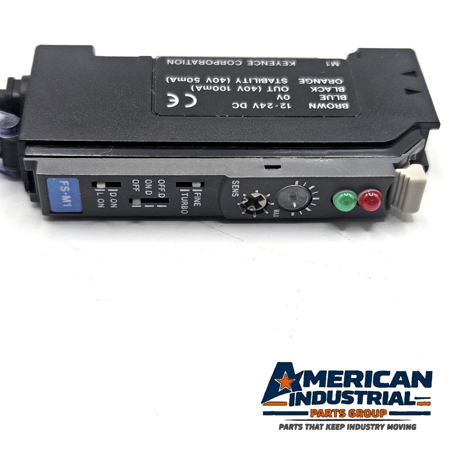 Keyence FS-M1 digital fiber optic sensor amplifier NPN cable type 12-24VDC for industrial automation