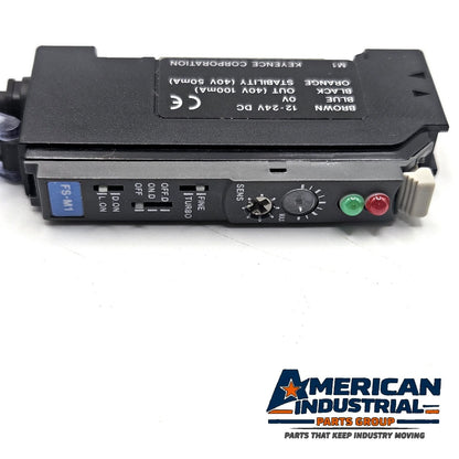 Keyence FS-M1 digital fiber optic sensor amplifier NPN cable type 12-24VDC for industrial automation