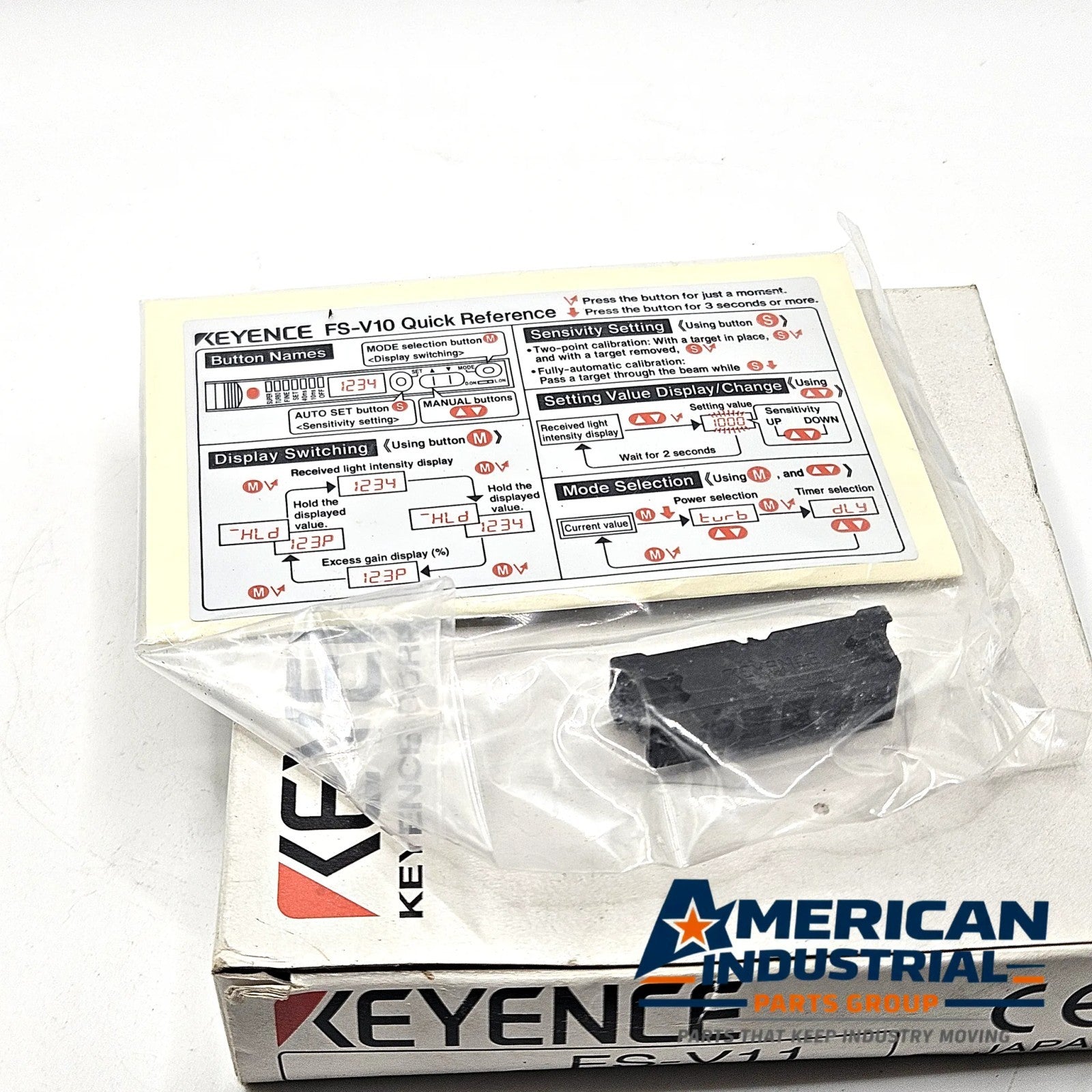 Keyence FS-V11 digital fiber optic sensor amplifier NPN cable type 12-24VDC for industrial automation