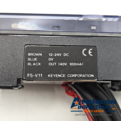 Keyence FS-V11 digital fiber optic sensor amplifier NPN cable type 12-24VDC for industrial automation
