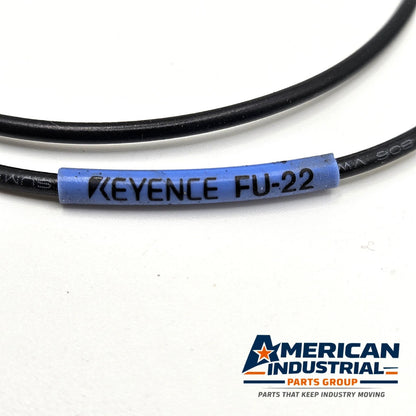Keyence FU-22 focused-beam reflective fiber optic sensor unit 50cm fixed fiber used for industrial automation