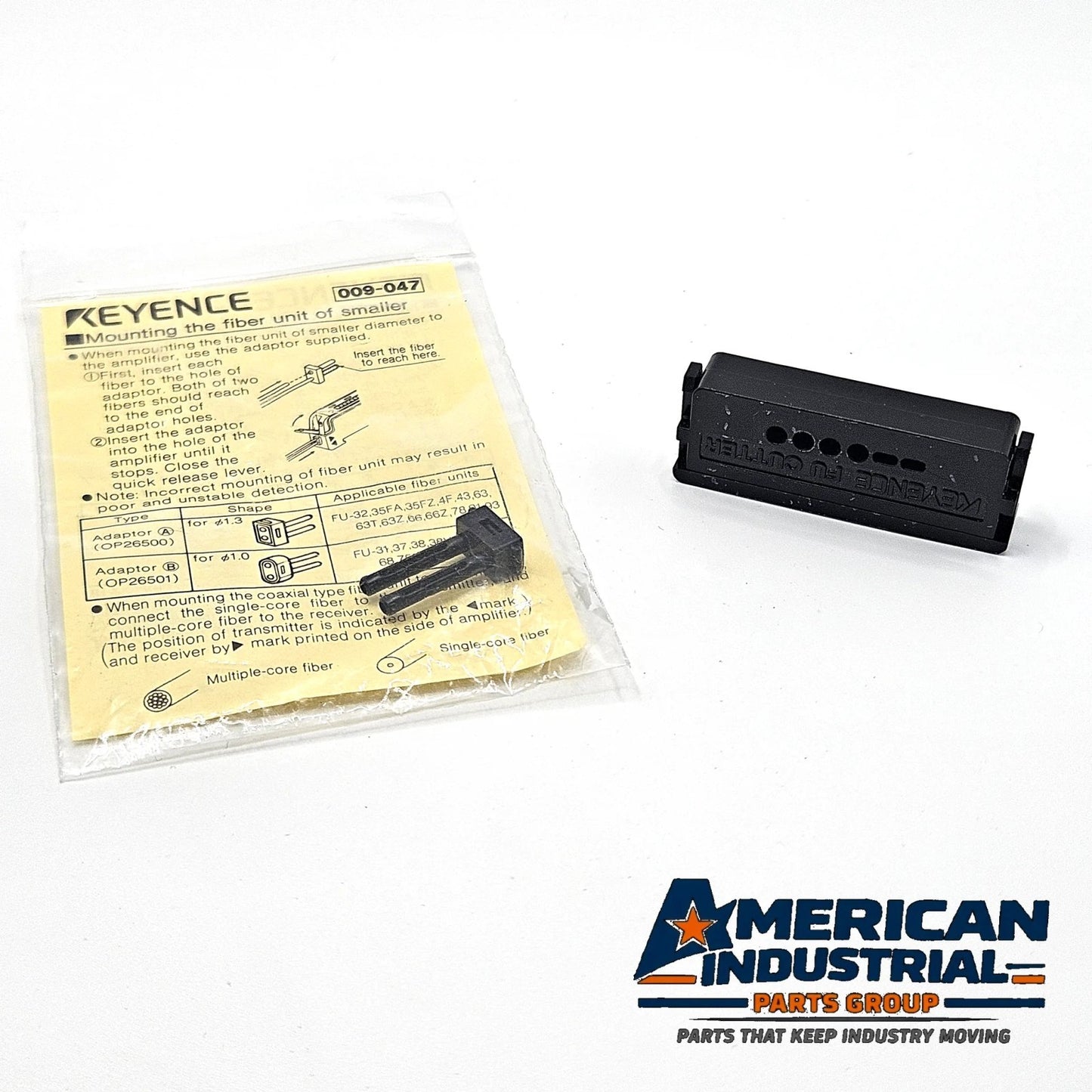 Keyence FU-32 thrubeam fiber optic sensor unit 1m side view for fiber amplifiers in industrial automation