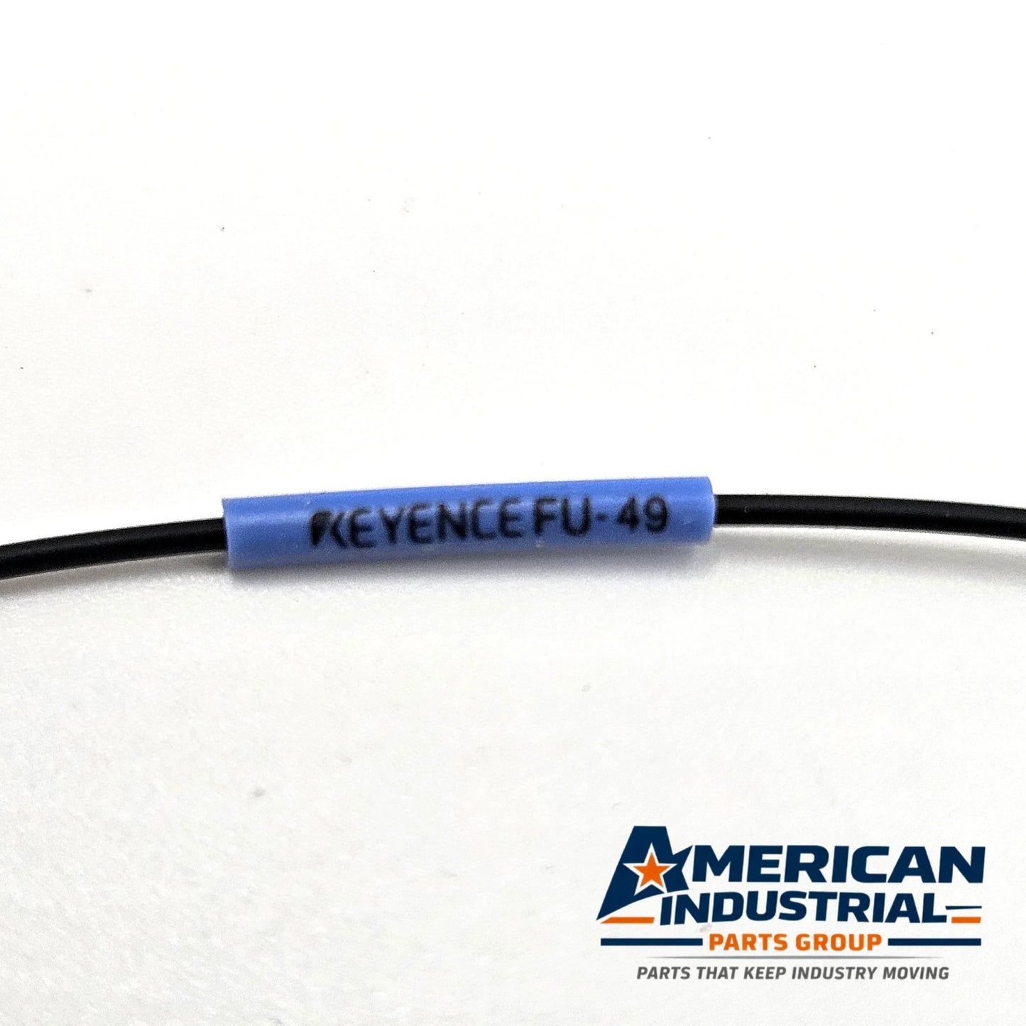 Keyence FU-49 diffuse reflective fiber optic sensor unit 1m fixed fiber 1.5mm head for industrial automation