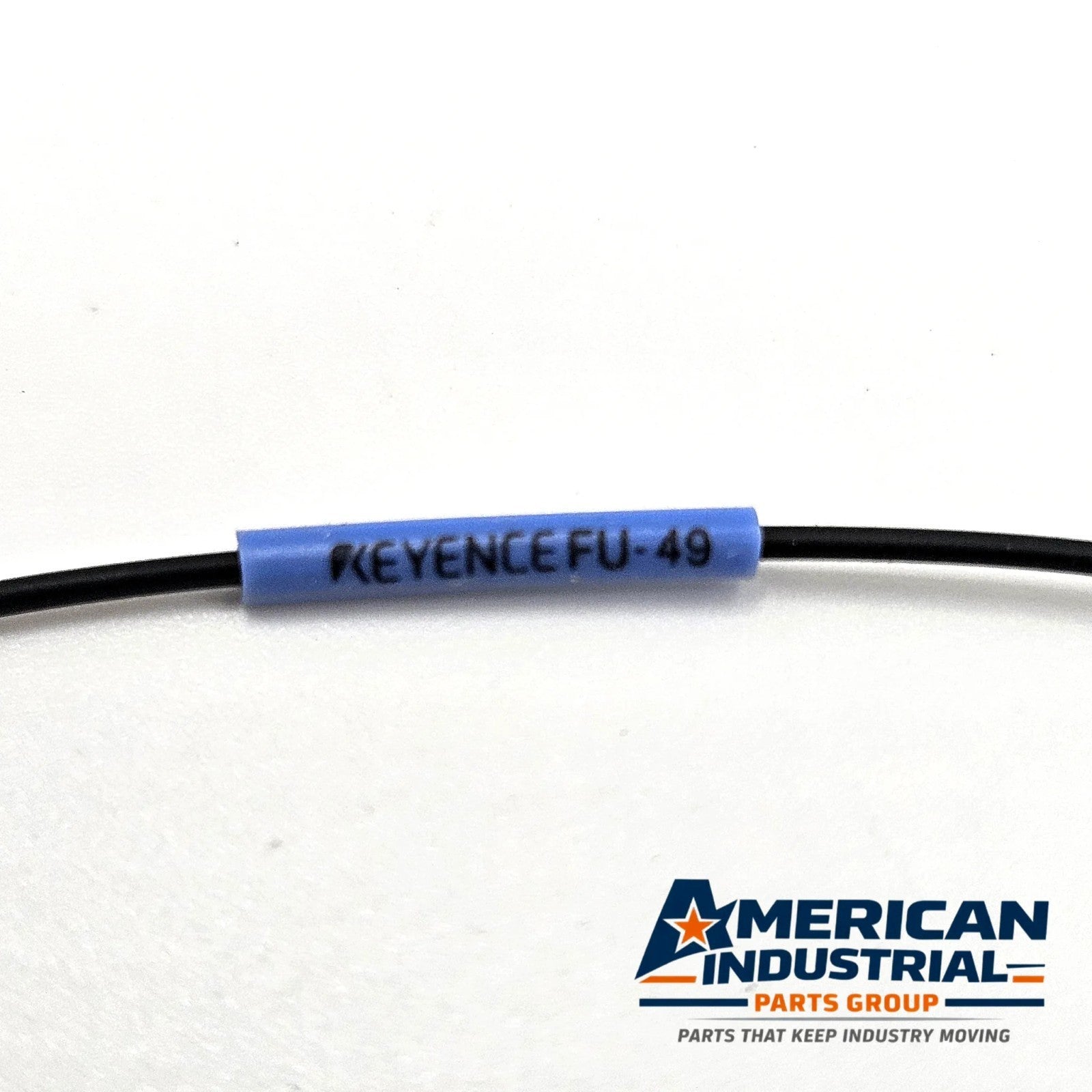 Keyence FU-49 diffuse reflective fiber optic sensor unit 1m fixed fiber 1.5mm head for industrial automation