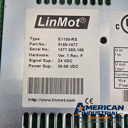 LinMot E1100-RS 0150-1677 linear servo drive 30-85VDC for industrial motion control and automation systems
