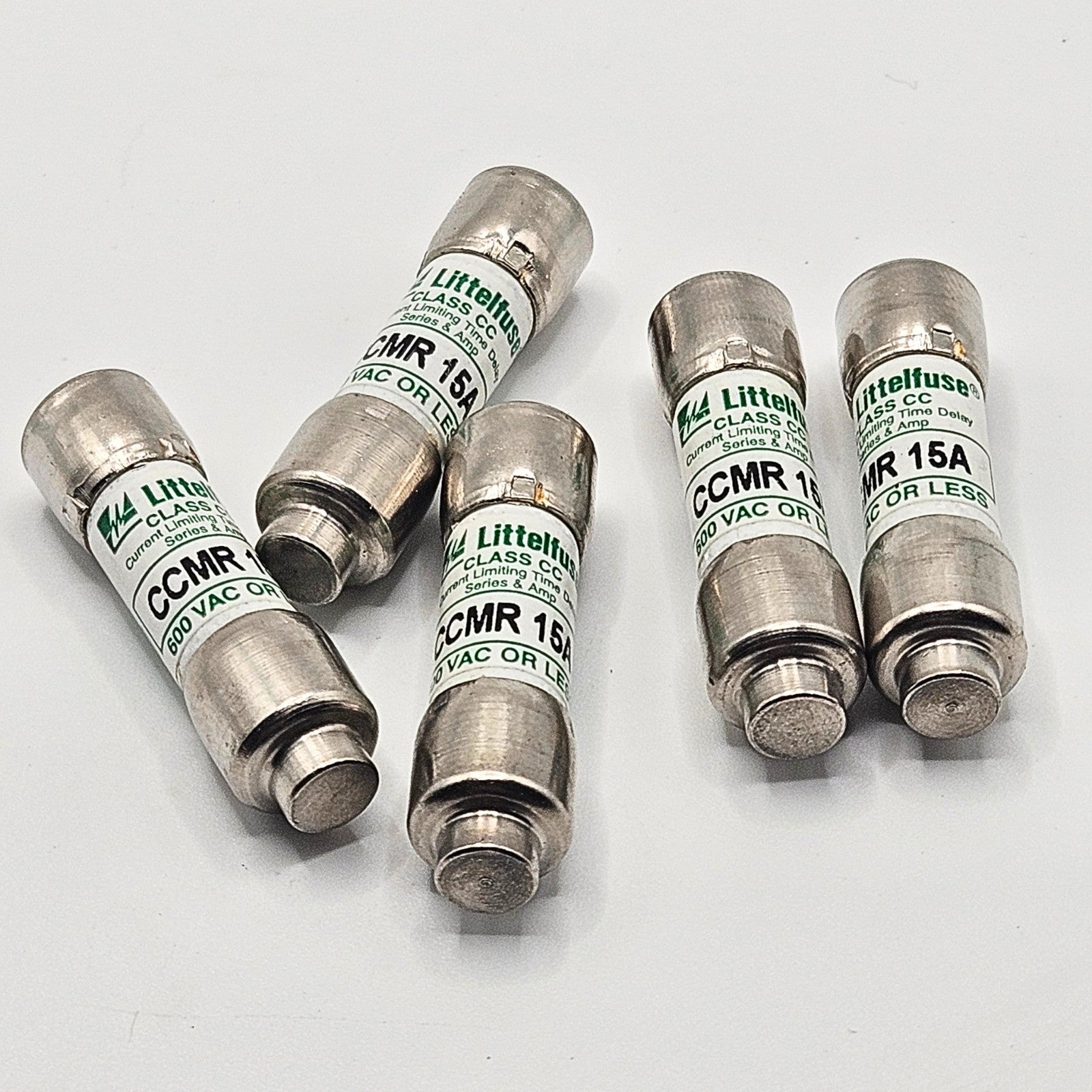 Littelfuse CCMR15 15A 600VAC Class CC dual-element time-delay fuse for motor circuits and industrial control panels