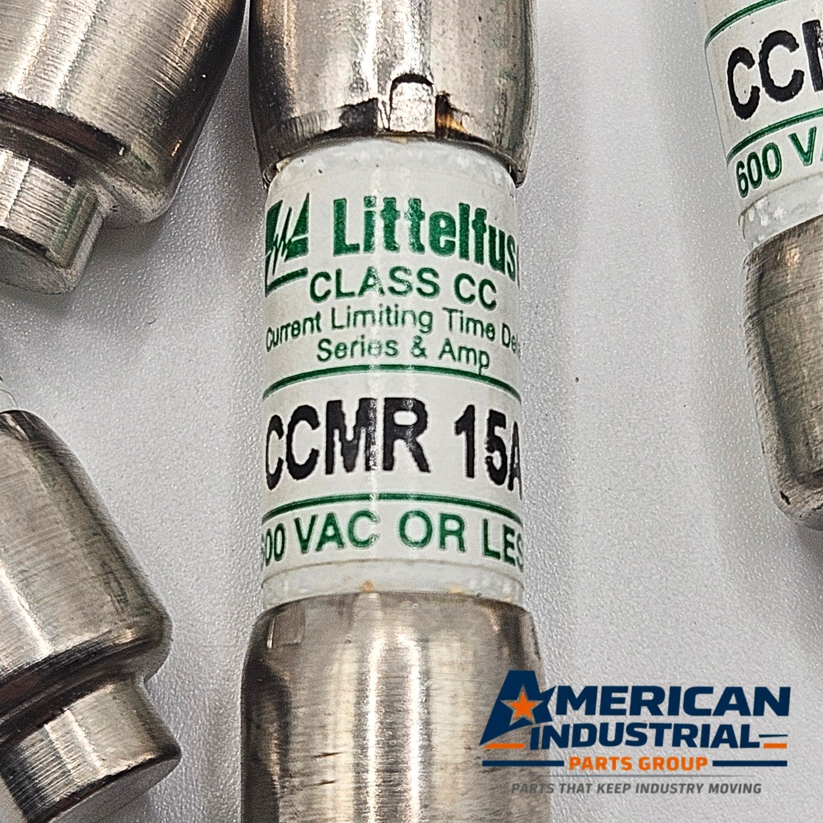 Littelfuse CCMR15 15A 600VAC Class CC dual-element time-delay fuse for motor circuits and industrial control panels
