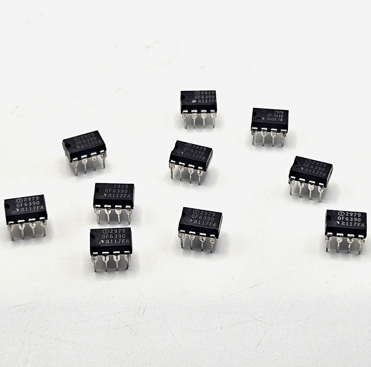 Lot of 10 OF6390 2979 8117FA 8-pin DIP integrated circuits new old stock for vintage electronics repair and board restoration