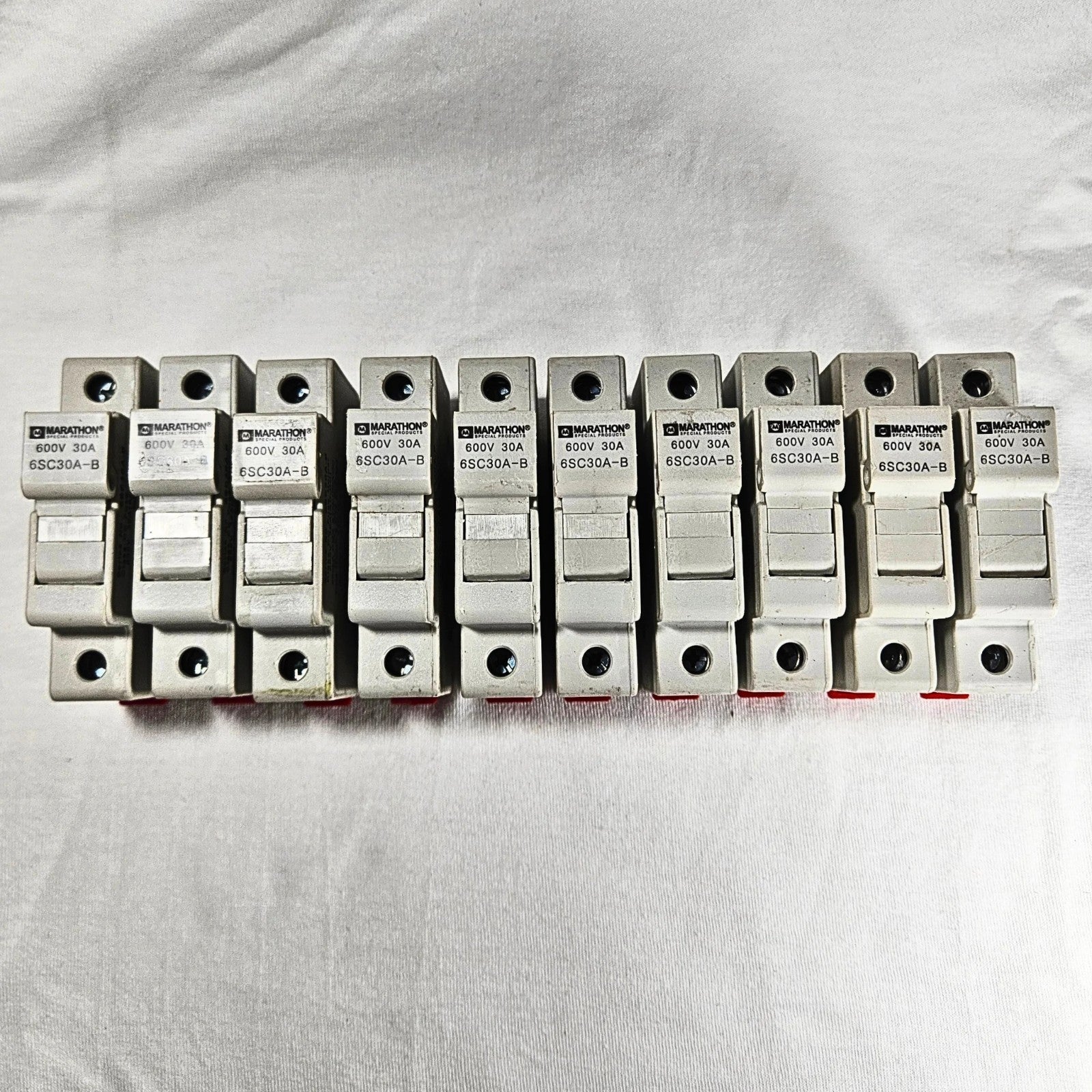 Marathon 6SC30A-B 600V 30A Class CC fuse holder lot of 10 for industrial electrical panels and MRO applications