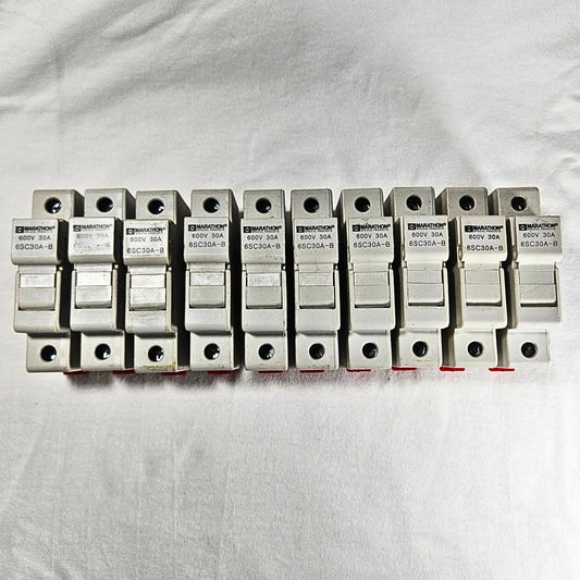 Marathon 6SC30A-B 600V 30A Class CC fuse holder lot of 10 for industrial electrical panels and MRO applications