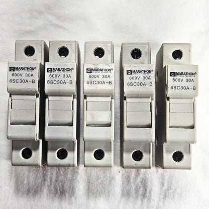 Marathon 6SC30A-B 600V 30A Class CC fuse holder lot of 5 for industrial electrical panels and MRO applications