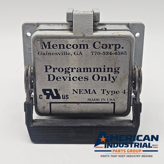 Mencom DP-DB9-RJ45-R-32 panel interface connector with DB9 and RJ45 programming port for industrial control panels and automation systems