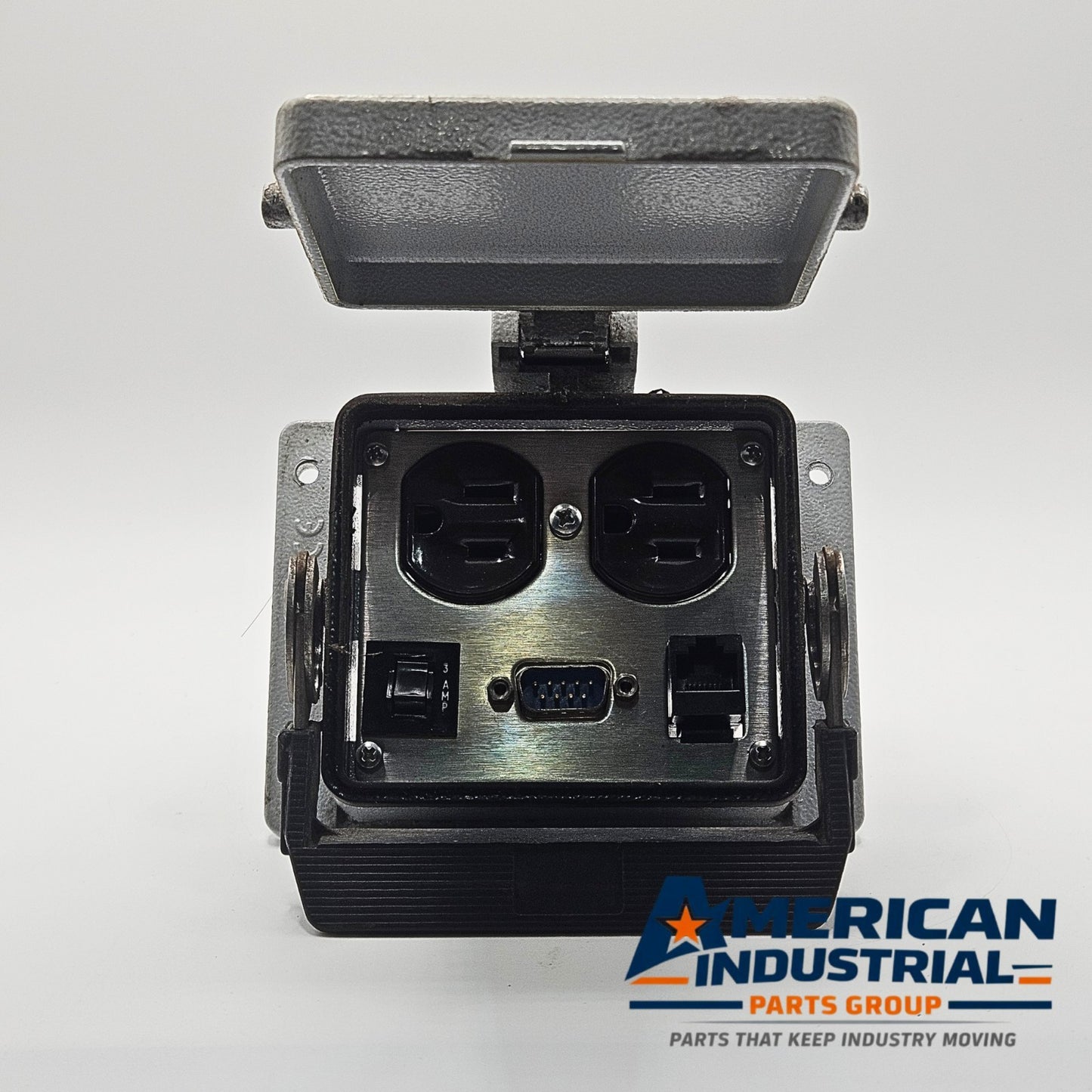 Mencom DP-DB9-RJ45-R-32 panel interface connector with DB9 and RJ45 programming port for industrial control panels and automation systems