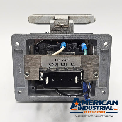 Mencom DP-DB9-RJ45-R-32 panel interface connector with DB9 and RJ45 programming port for industrial control panels and automation systems