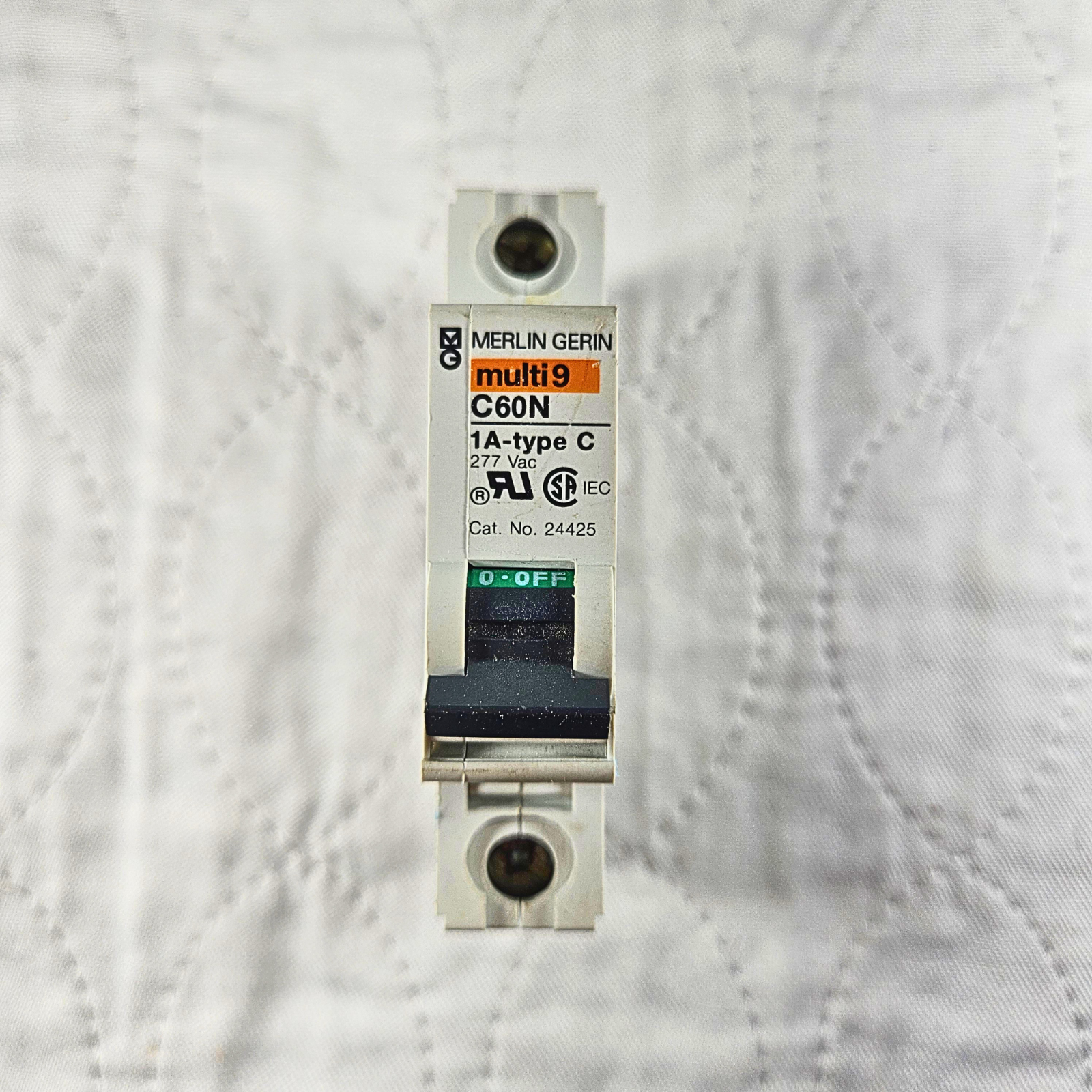 Merlin Gerin Multi 9 C60N 1A Type C circuit breaker 277VAC DIN rail for industrial electrical panels and MRO applications