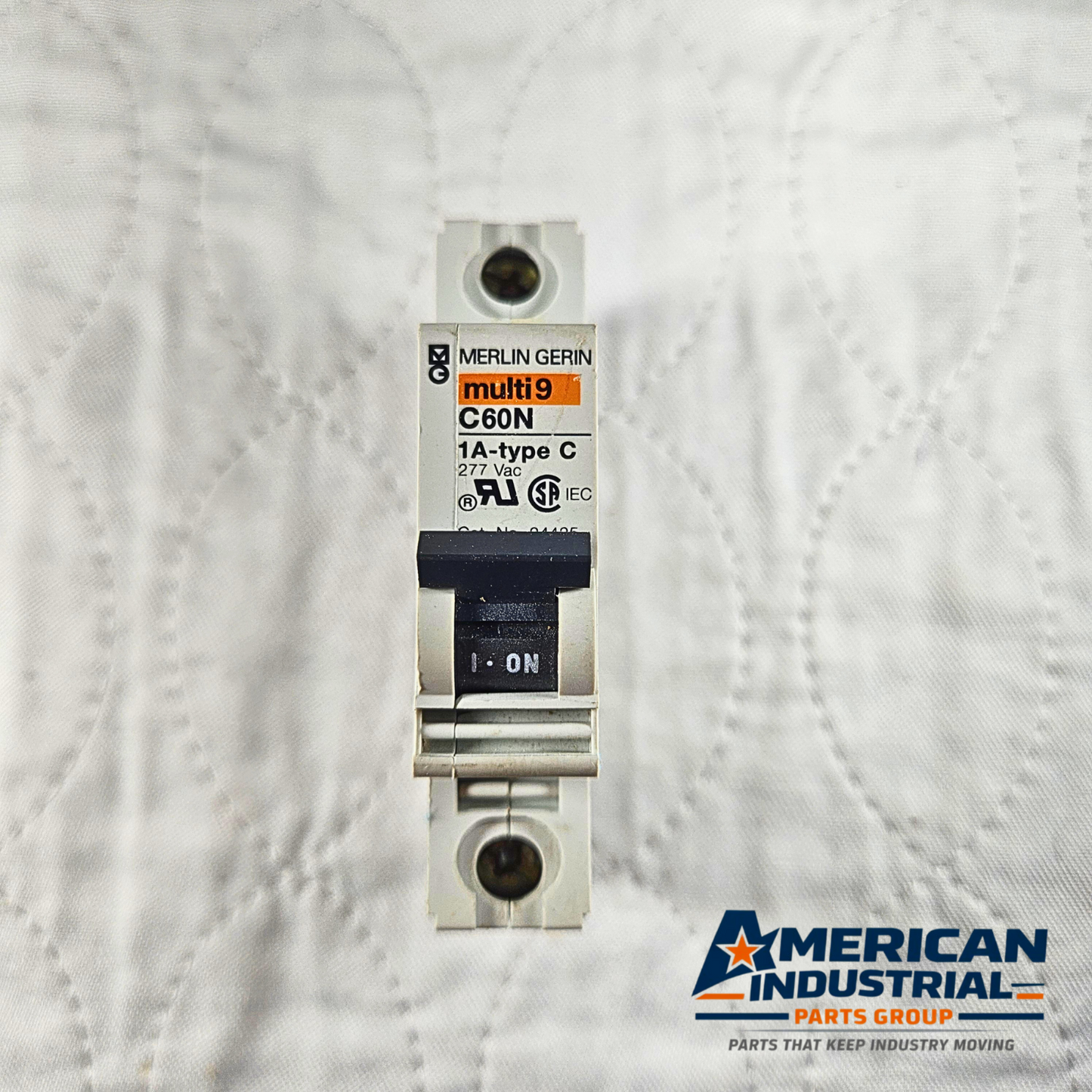 Merlin Gerin Multi 9 C60N 1A Type C circuit breaker 277VAC DIN rail for industrial electrical panels and MRO applications