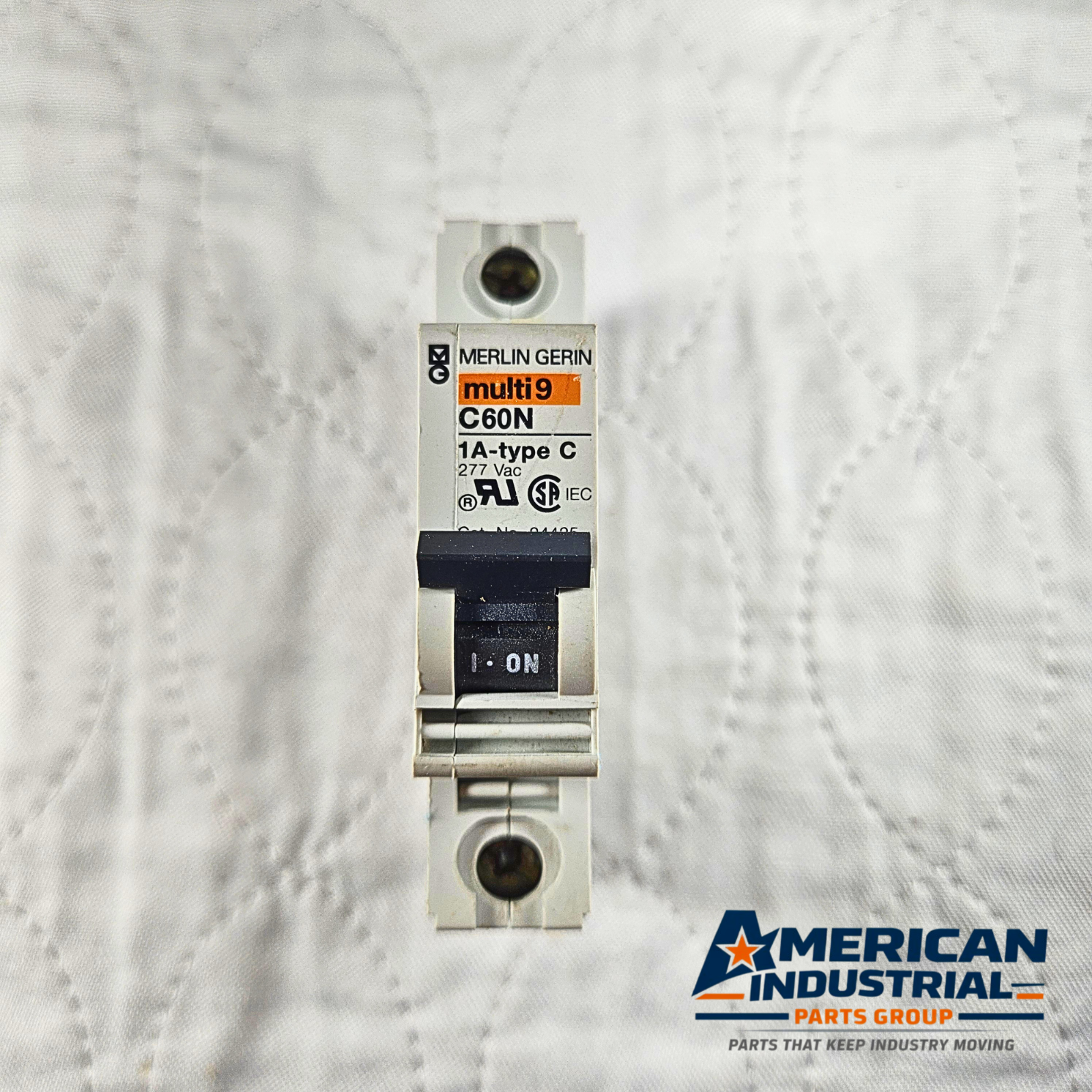 Merlin Gerin Multi 9 C60N 1A Type C circuit breaker 277VAC DIN rail for industrial electrical panels and MRO applications