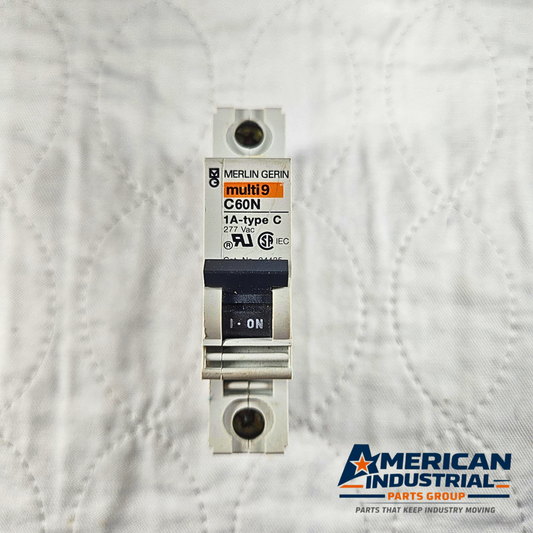 Merlin Gerin Multi 9 C60N 1A Type C circuit breaker 277VAC DIN rail for industrial electrical panels and MRO applications