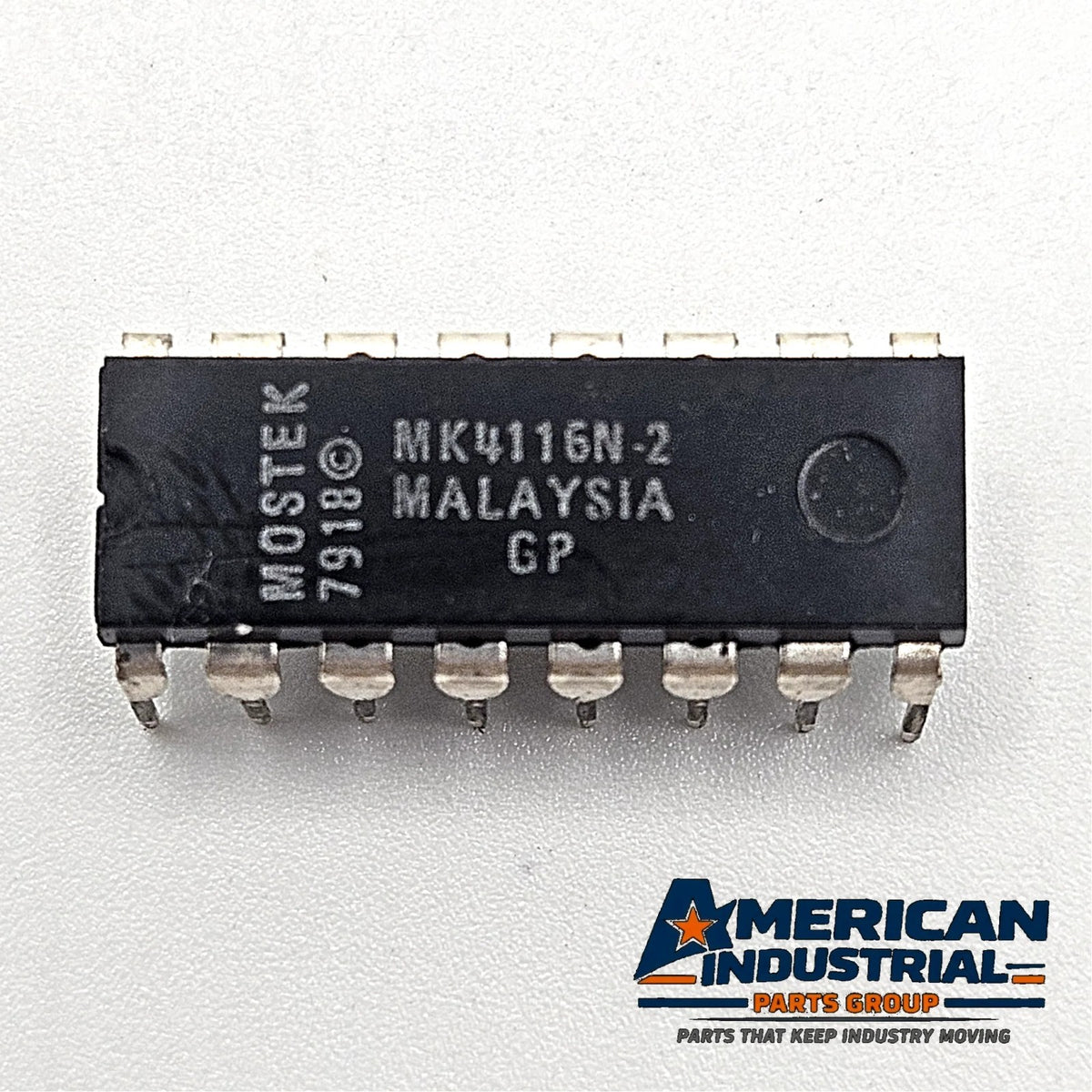 Mostek MK4116N-2GP 16Kx1 150ns dynamic RAM vintage IC in plastic DIP-16 package for retro computer and legacy electronics repair
